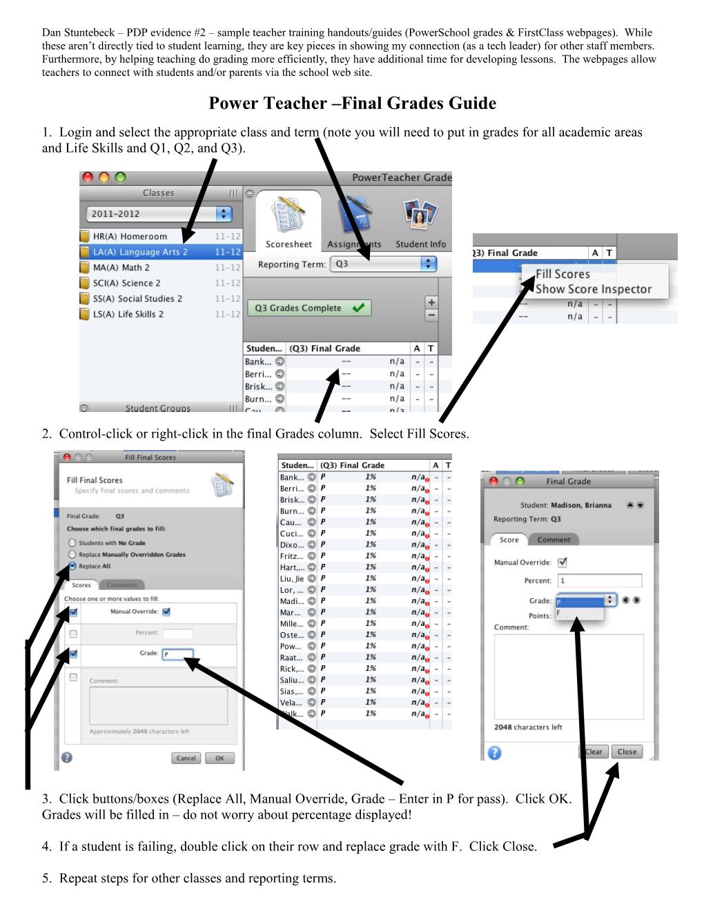 Power Teacher Final Grades Guide