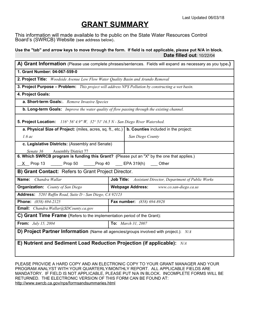 Natural Resource Project Inventory (NRPI) s19