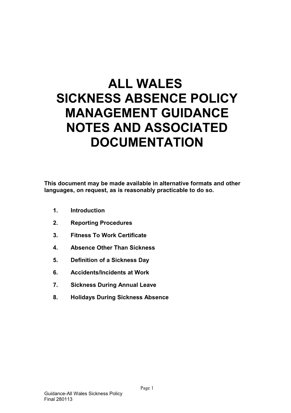 Management Guidance Notes