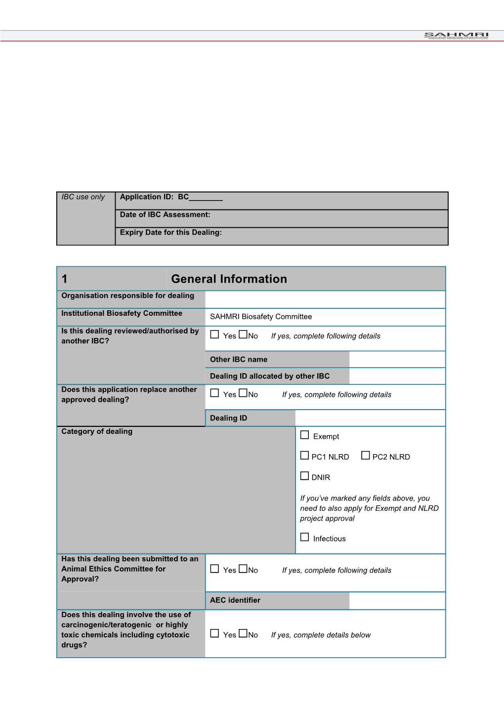 Project Title/ Infectious Agent