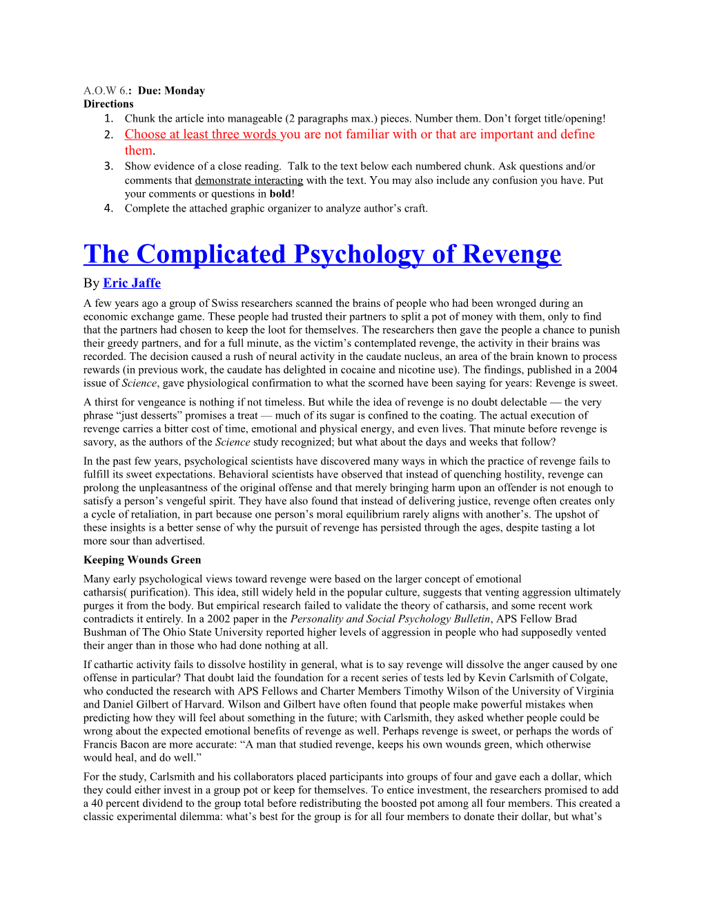 The Complicated Psychology of Revenge