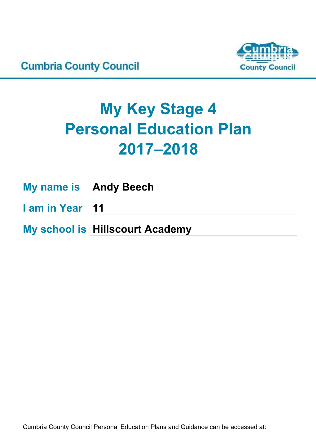 Personal Education Plan