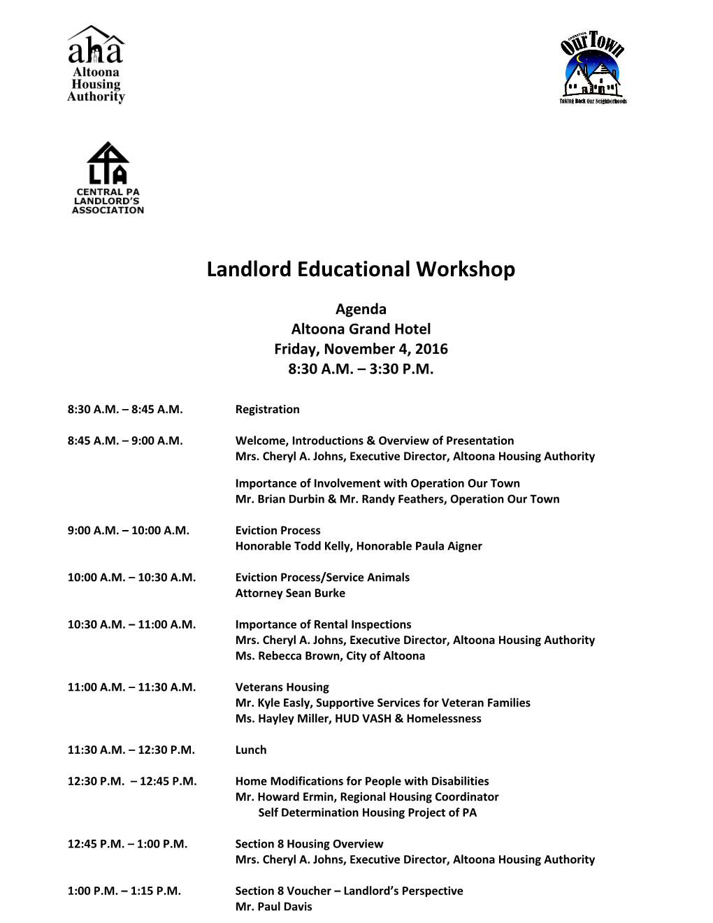 Landlord Educational Workshop