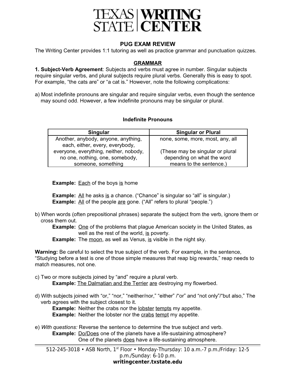 Pug Exam Review