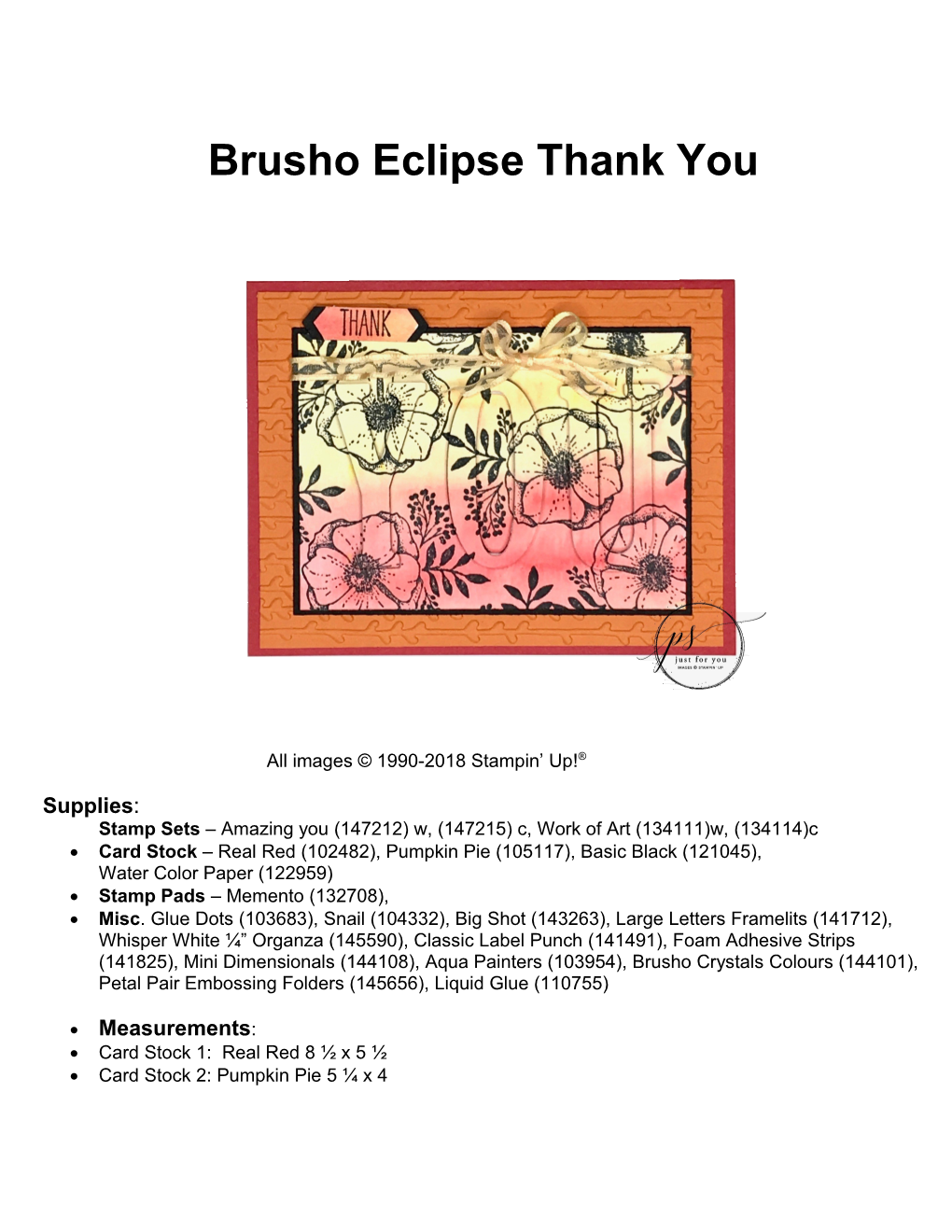 Brusho Eclipse Thank You