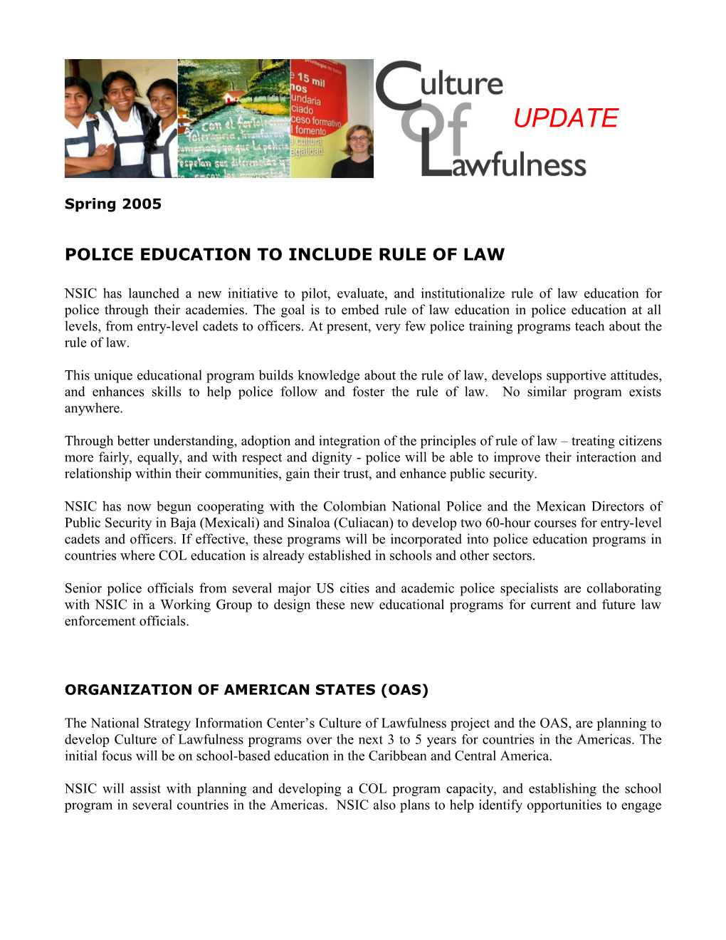 Police Education to Include Rule of Law