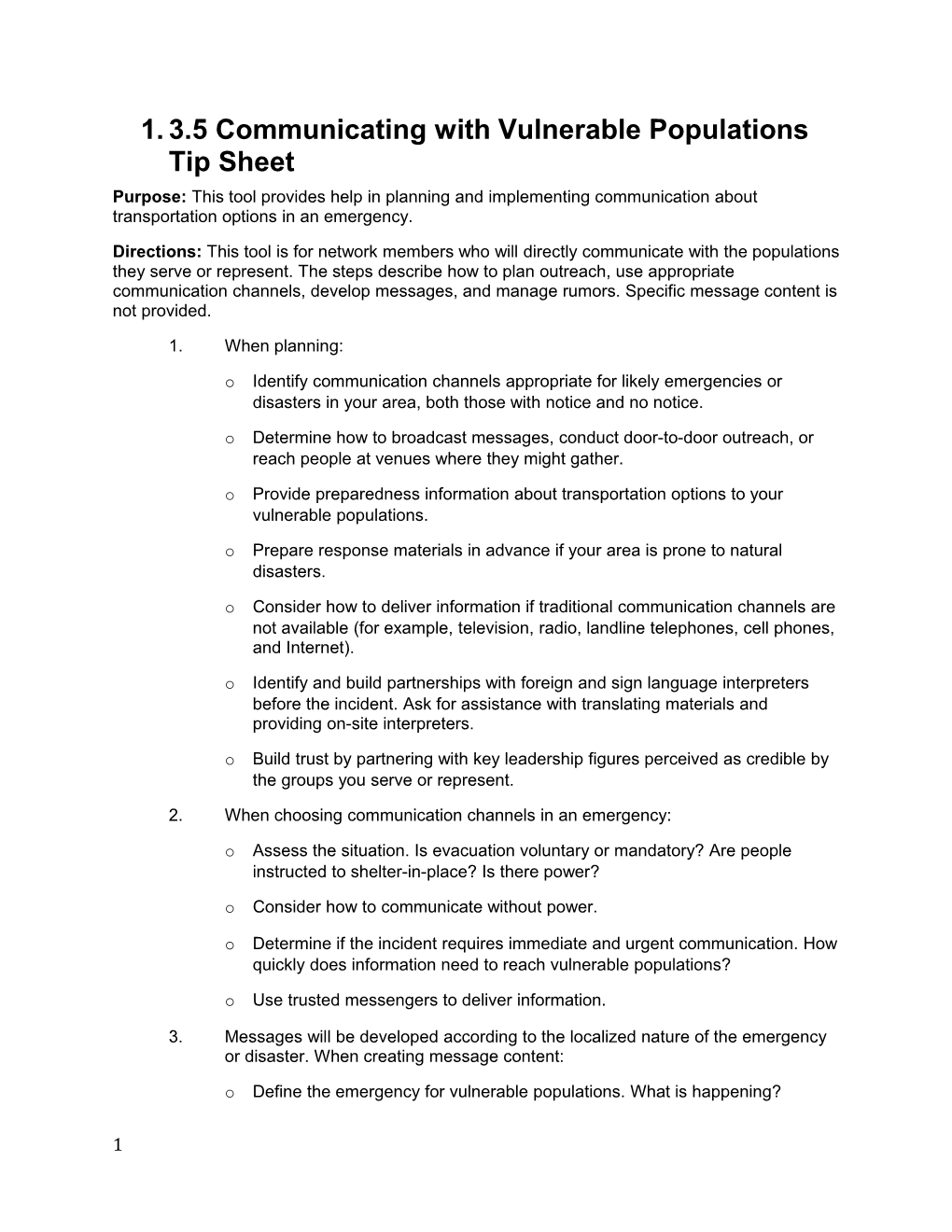 3.5 Communicating with Vulnerable Populations Tip Sheet