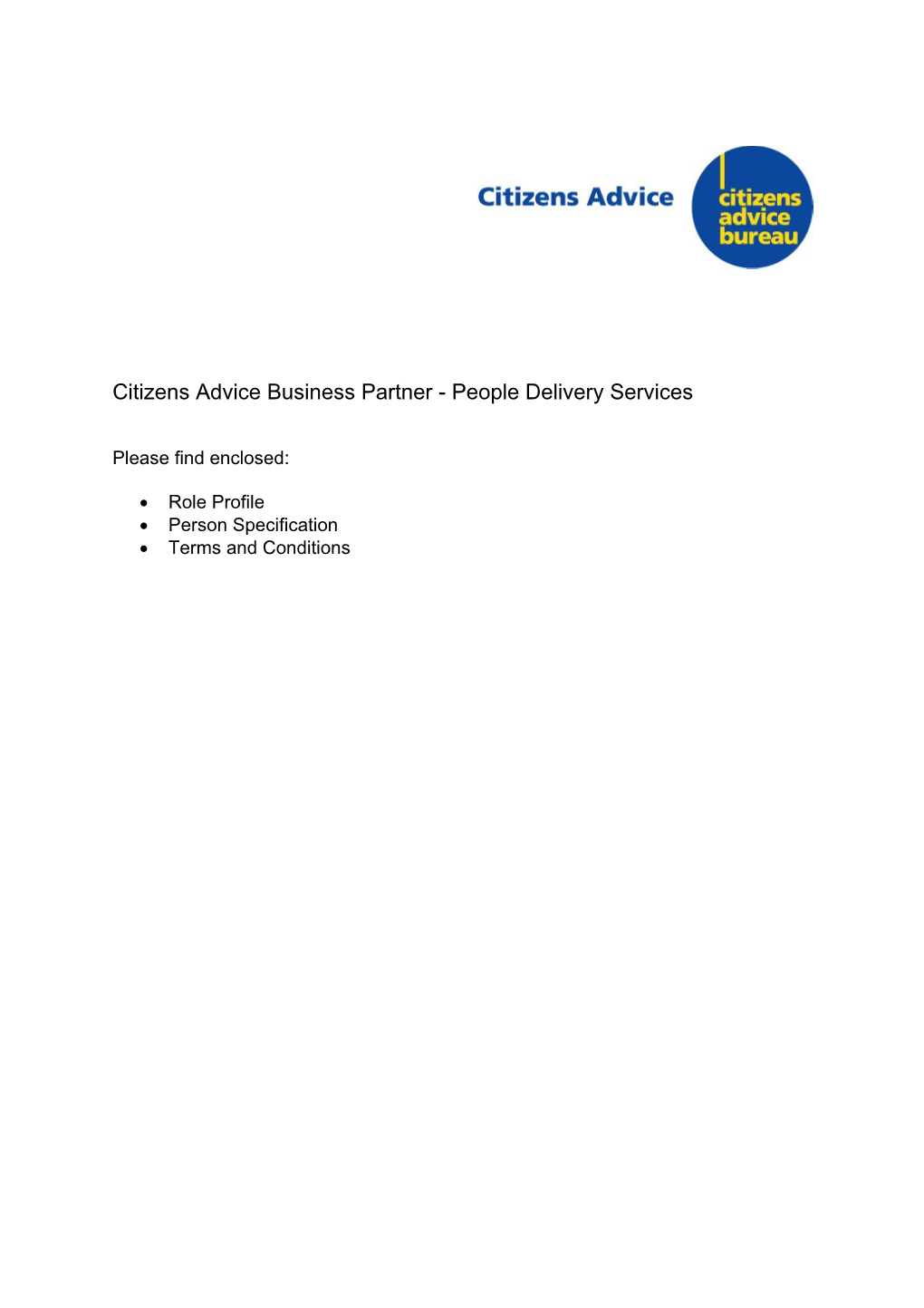 Citizens Advice Business Partner - People Delivery Services