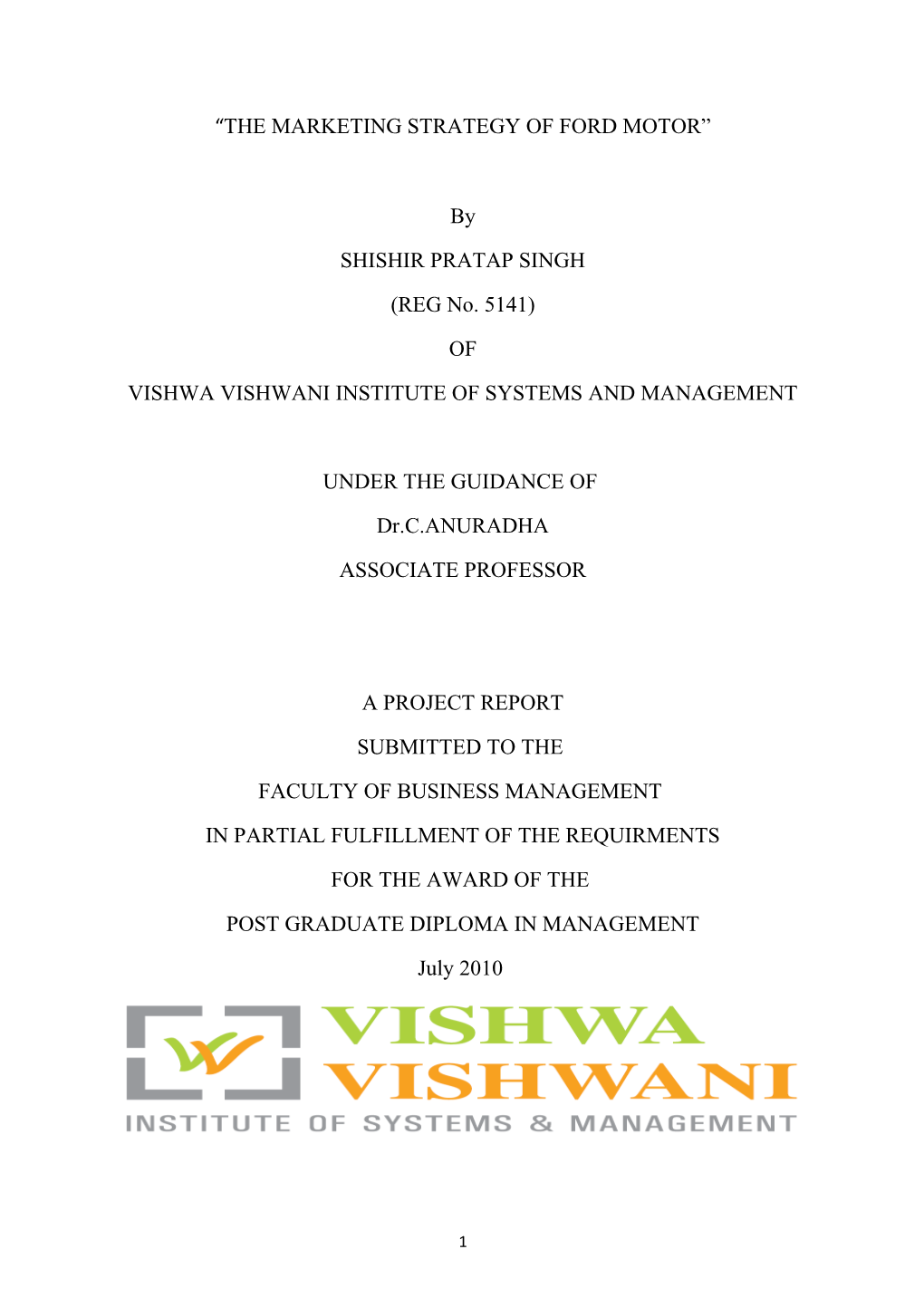 Vishwa Vishwani Institute of Systems and Management