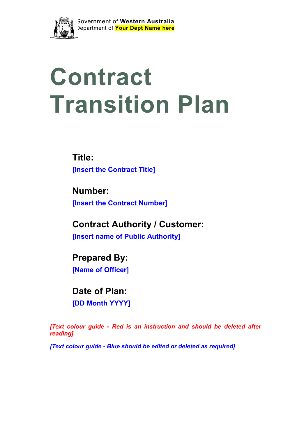 Contract Transition Plan