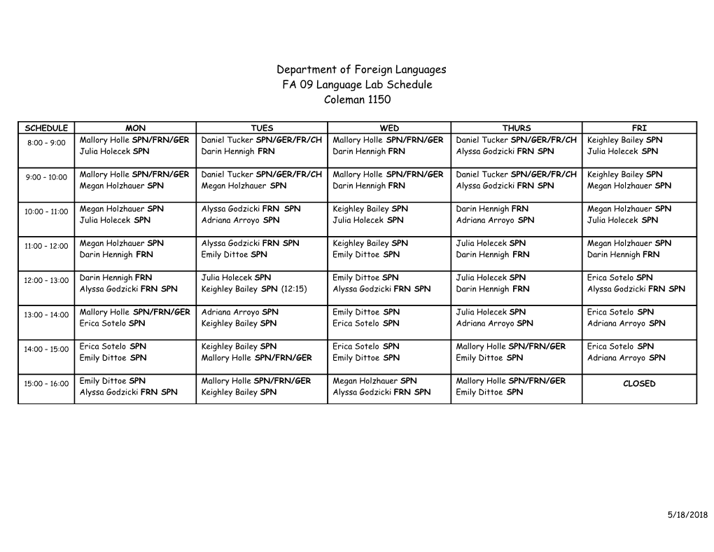 Foreign Language Department