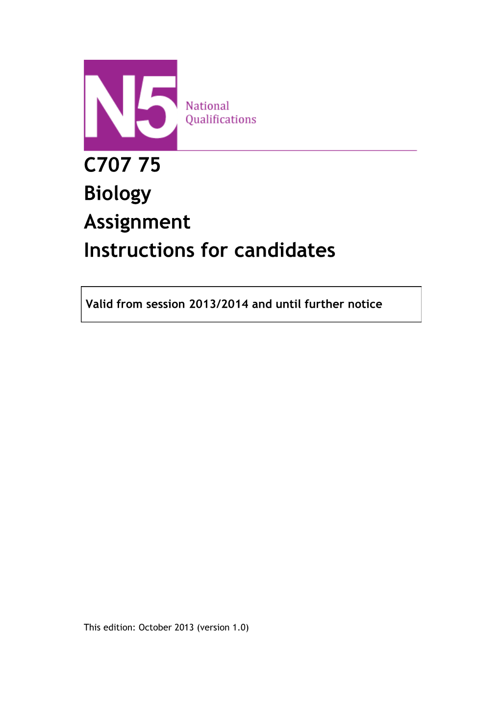 Instructions for Candidates