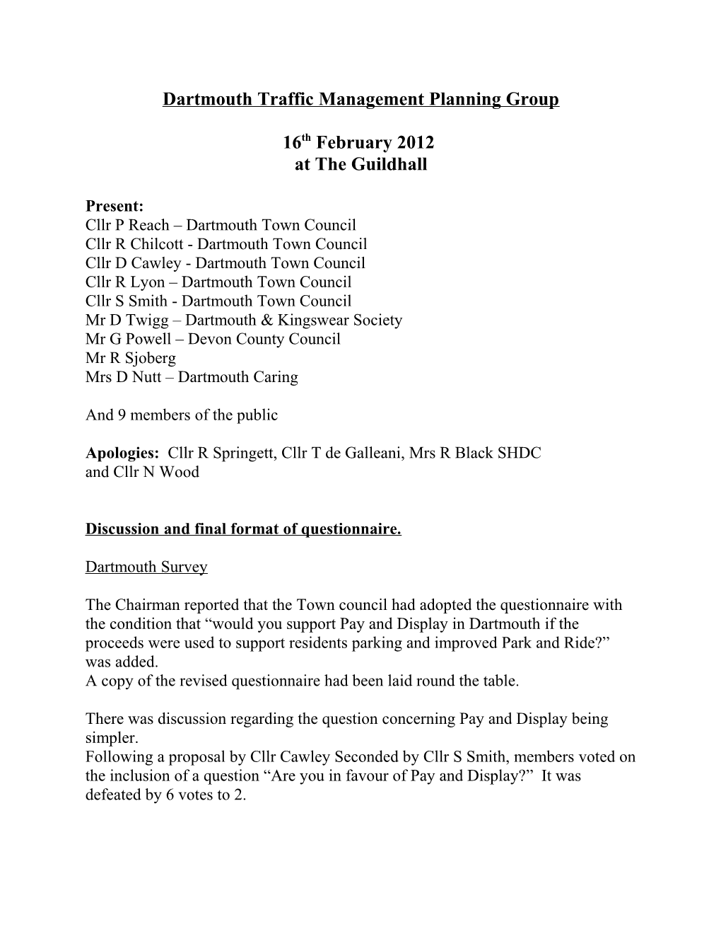 Meeting of Respective Traffic and Transport Forums