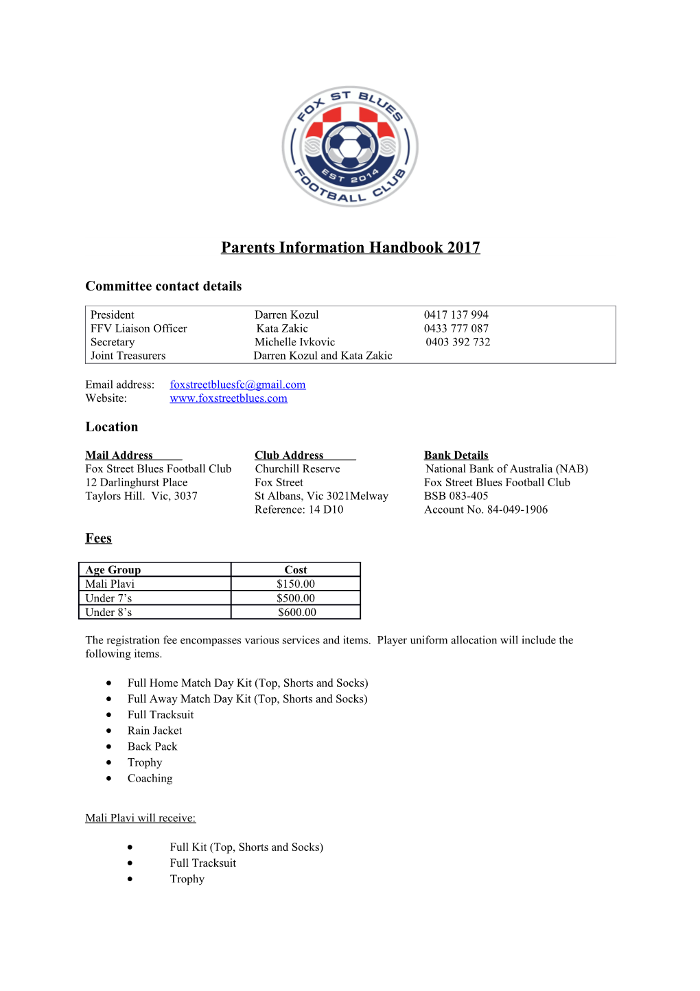 Parents Information Handbook 2017