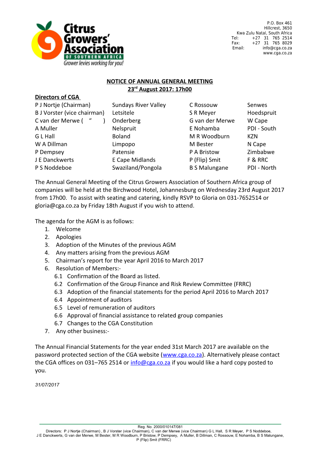 Notice of Annual General Meeting s2