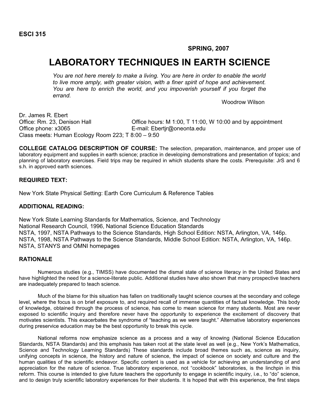 Laboratory Techniques in Earth Science