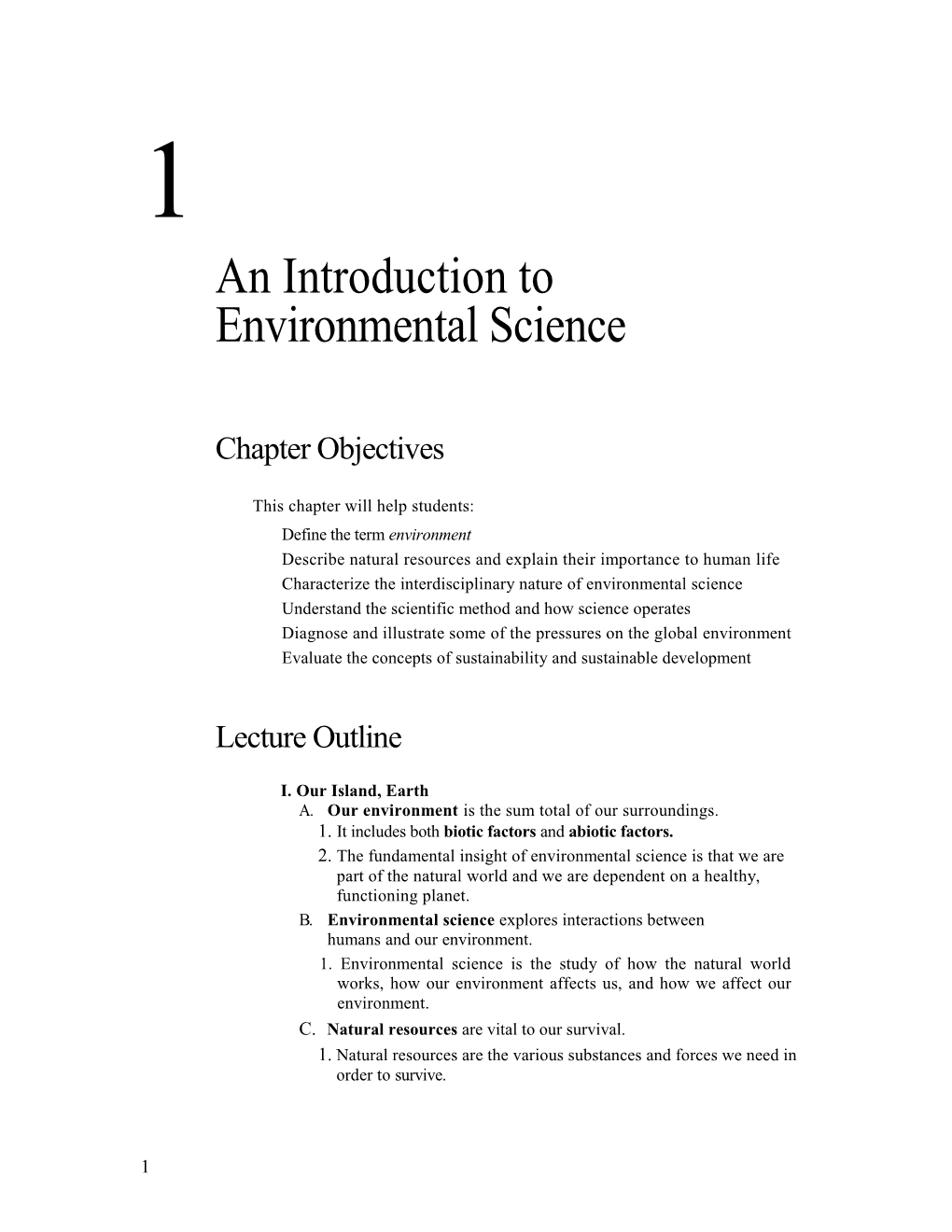 An Introduction to Environmental Science