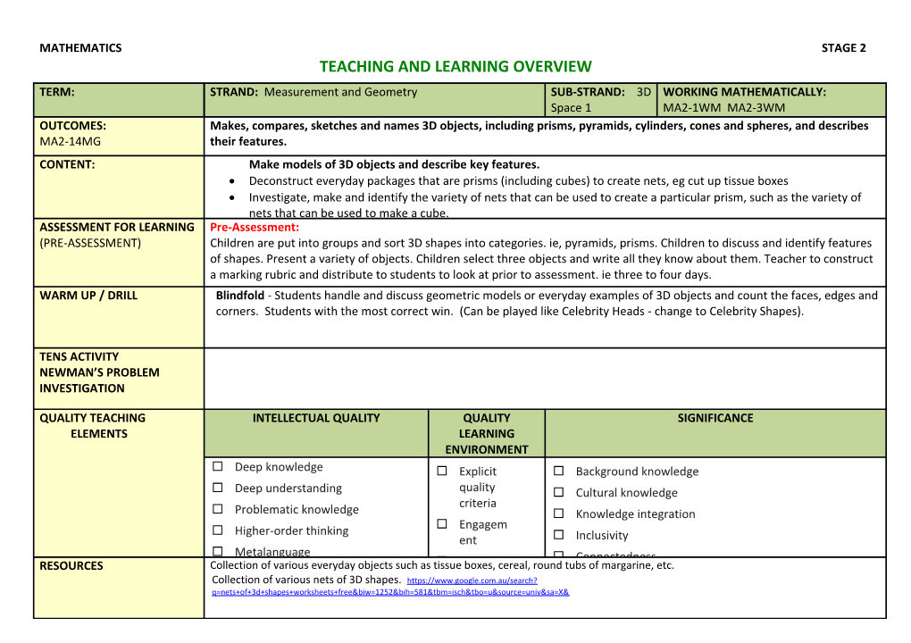 Teaching and Learning Overview s8
