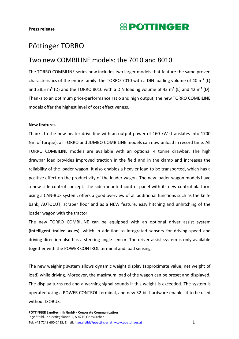 Two New COMBILINE Models: the 7010 and 8010
