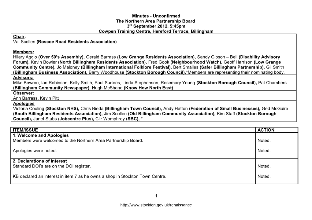 The Northern Area Partnership Board