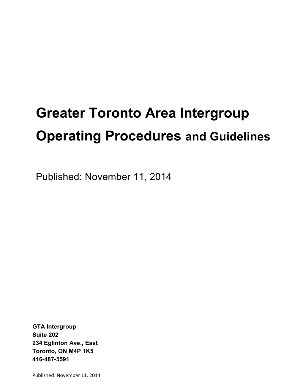 Greater Toronto Area Intergroup
