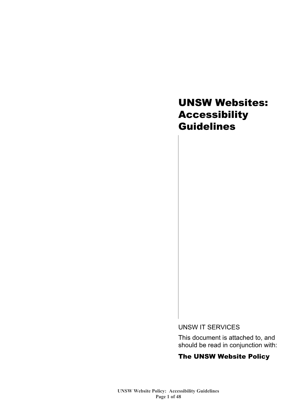 UNSW Websites: Accessibility Guidelines
