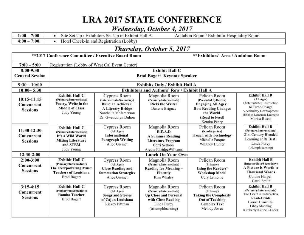 Lra 2017 State Conference