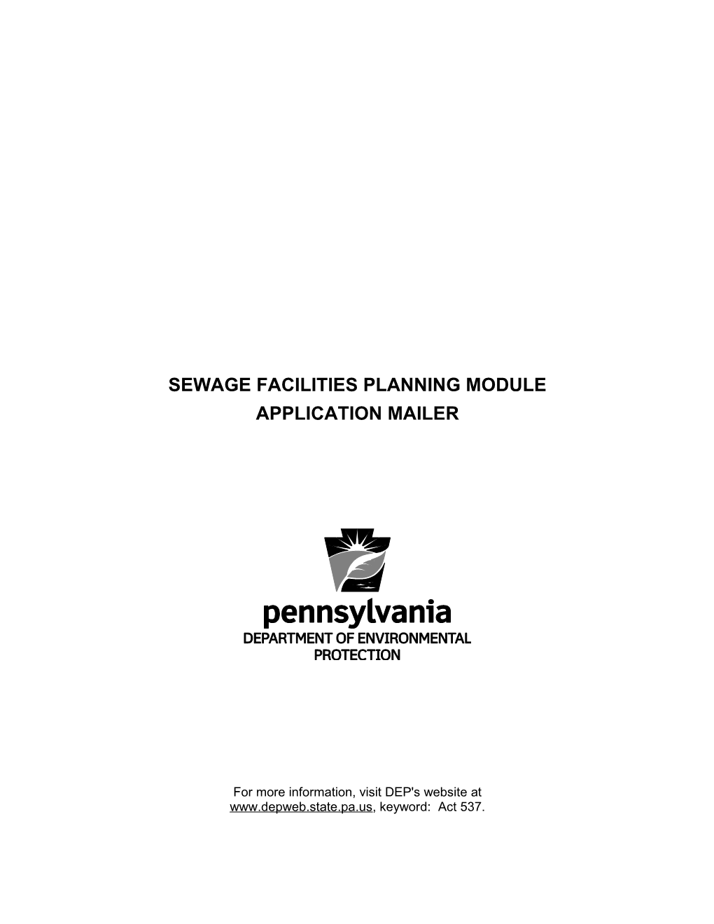 Sewage Facilities Planning Module