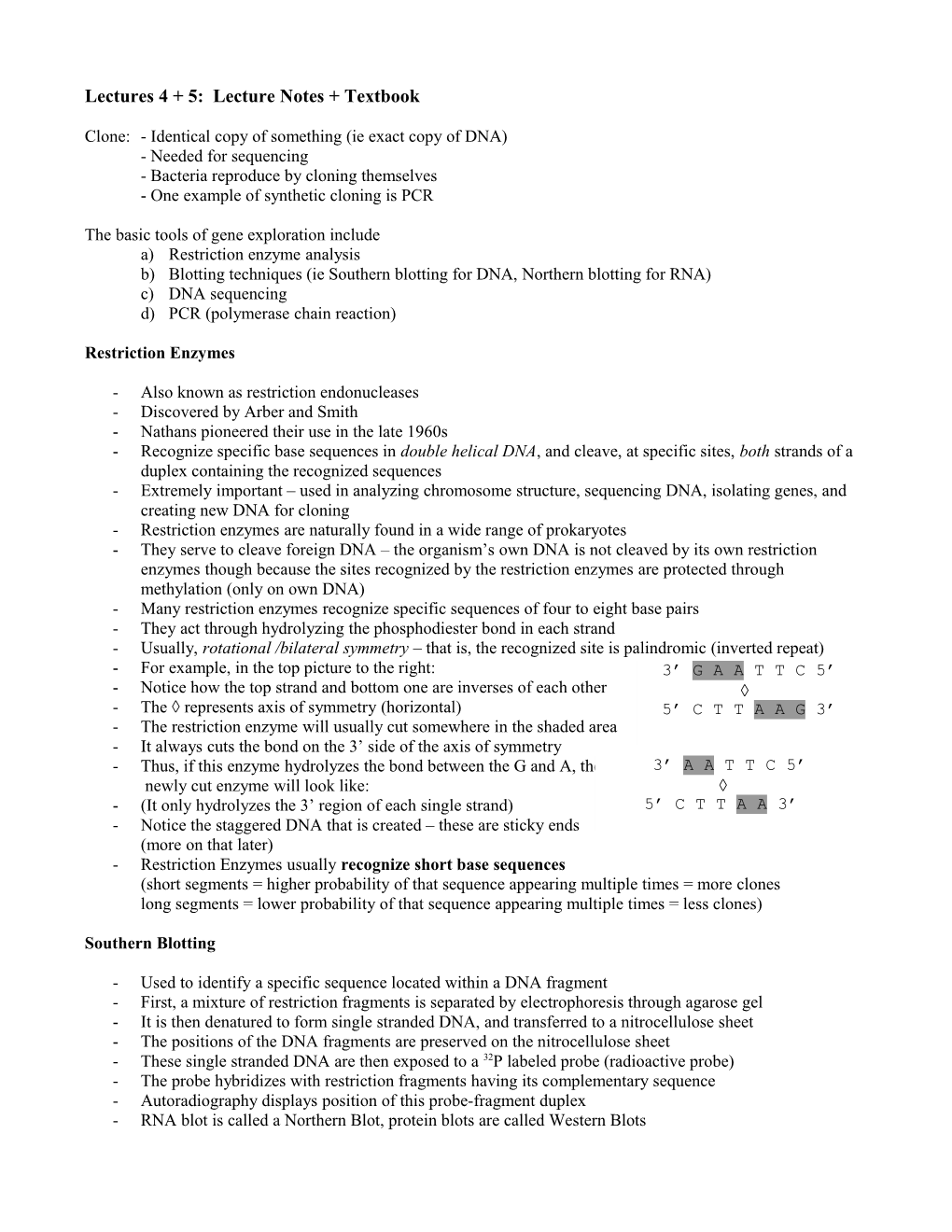 Lecture 4: Lecture Notes + Textbook