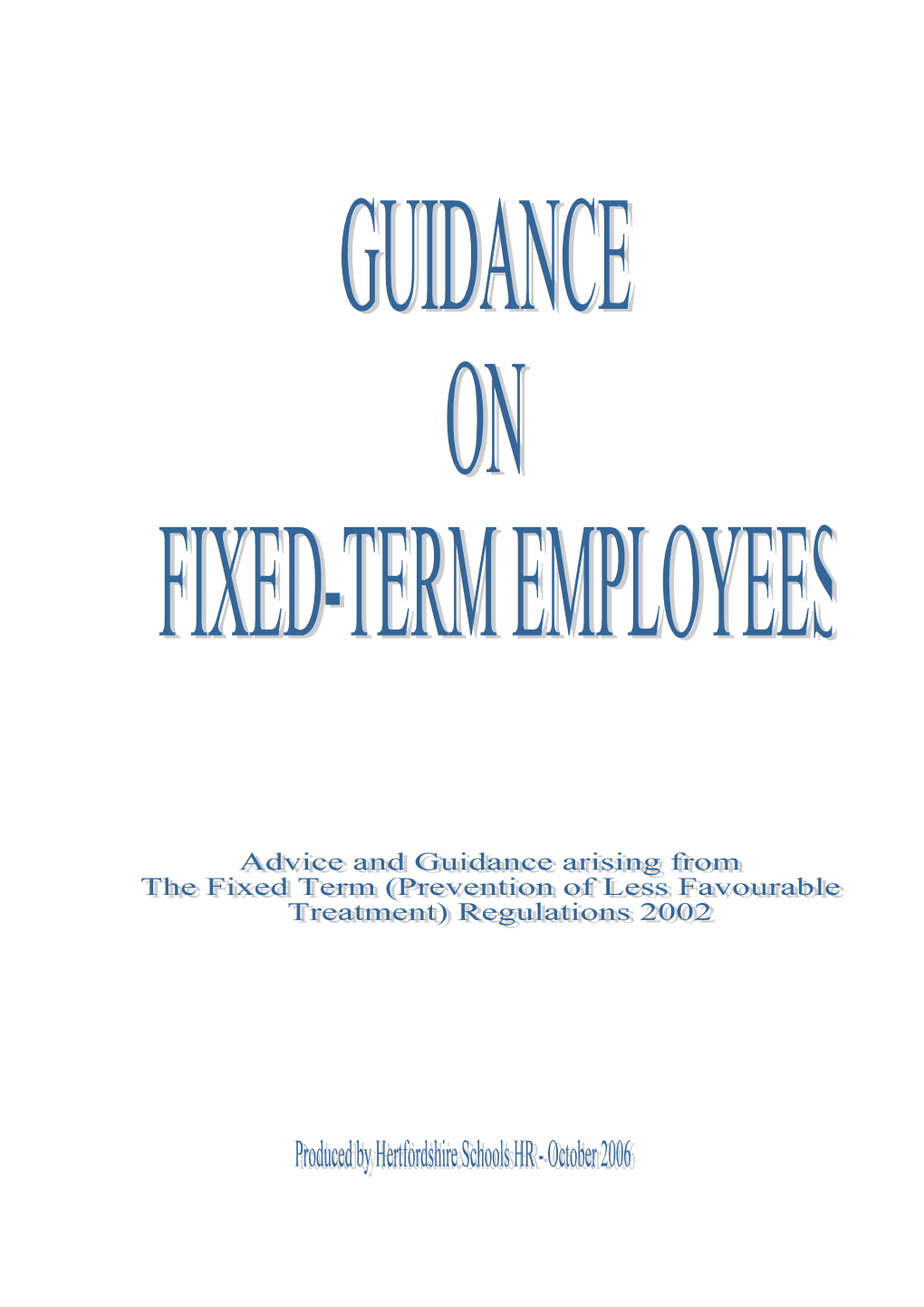 Guidance on Fixed Term Employees