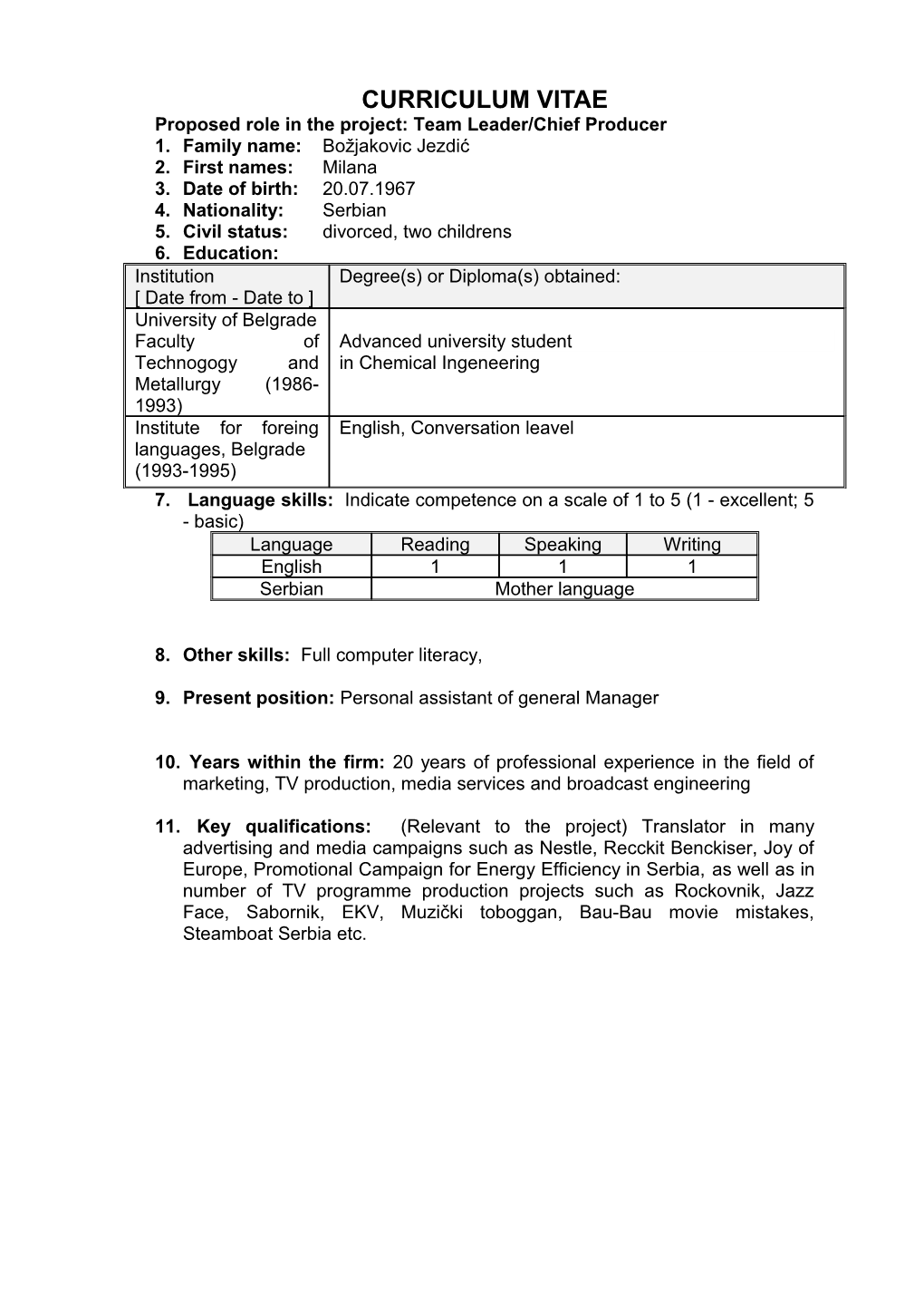 Grant Contract For A Decentralised Programme :