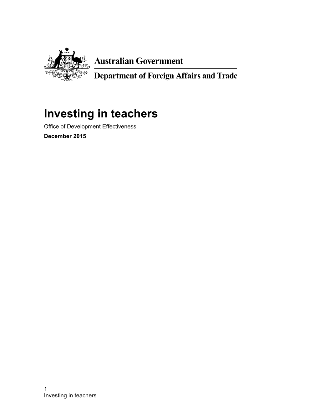 Investing in Teachers
