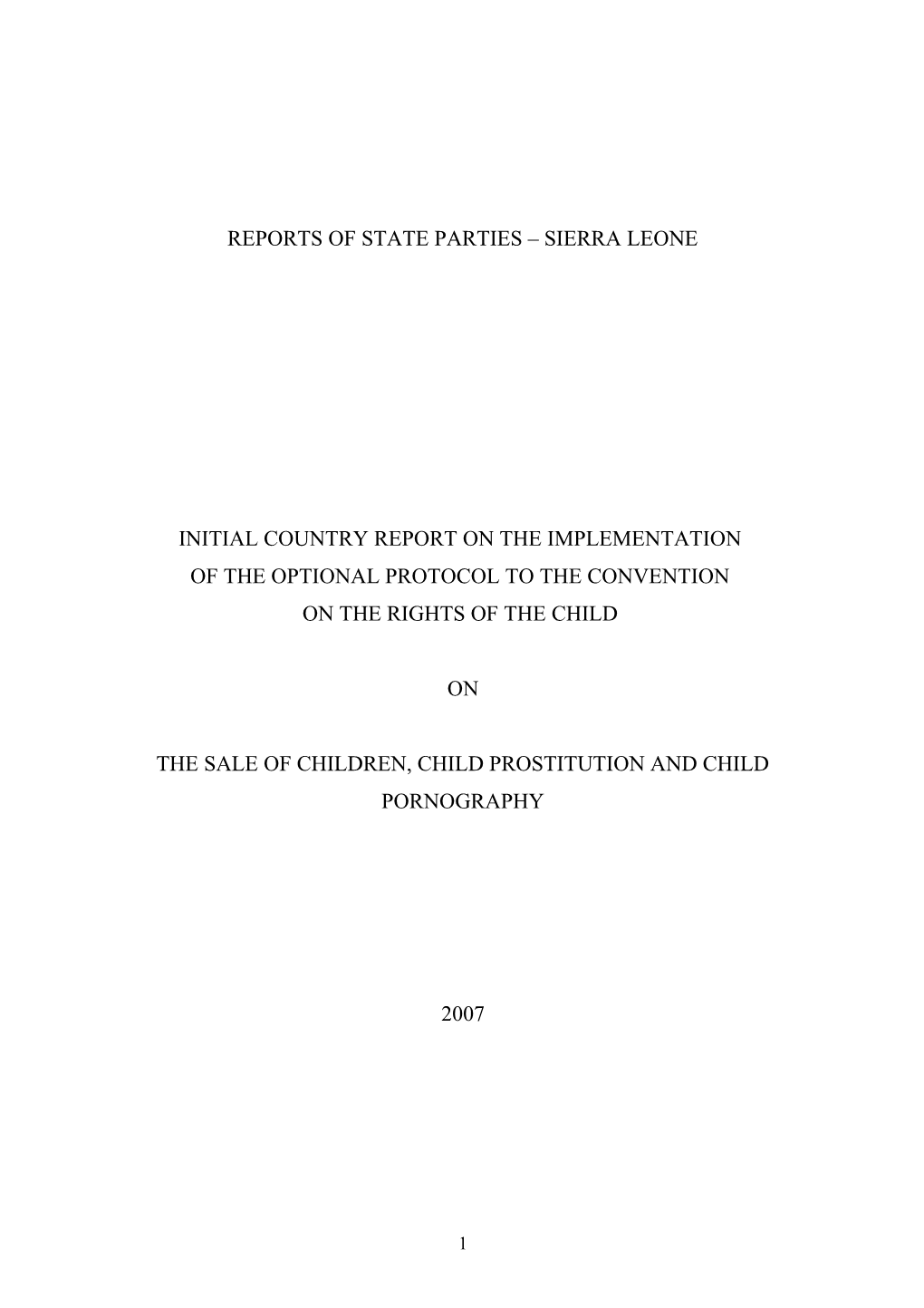 Reports of State Parties Sierra Leone