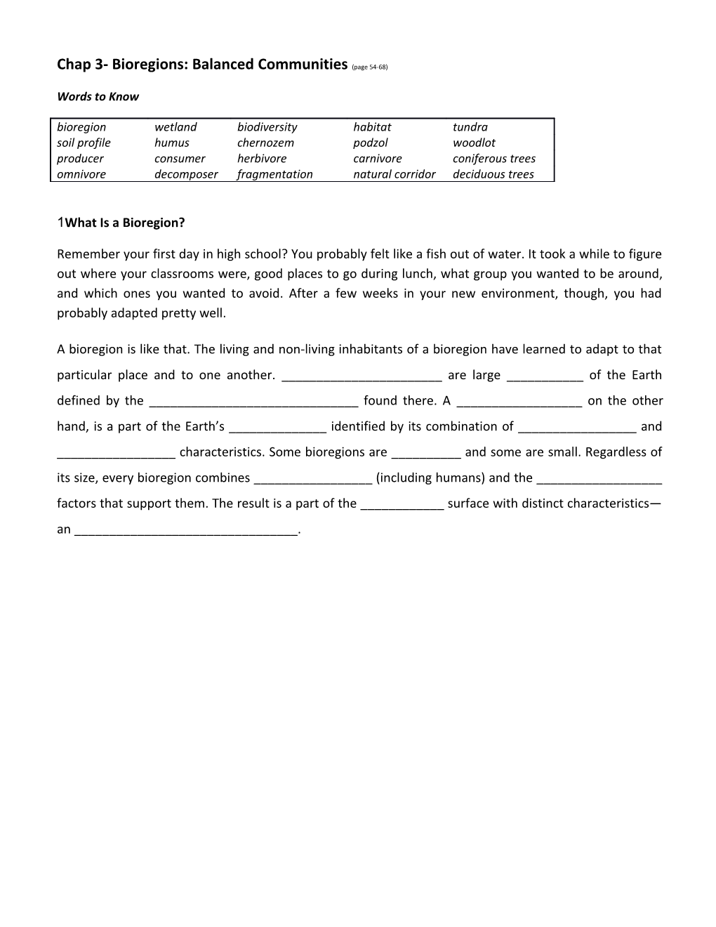 Chap 3- Bioregions: Balanced Communities (Page 54-68)