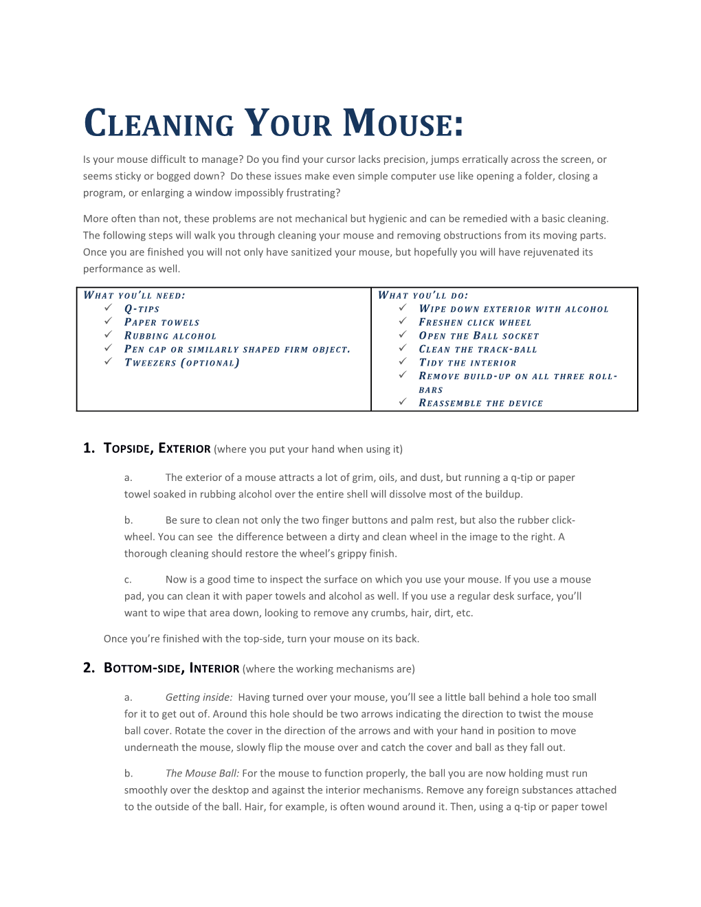 Cleaning Your Mouse
