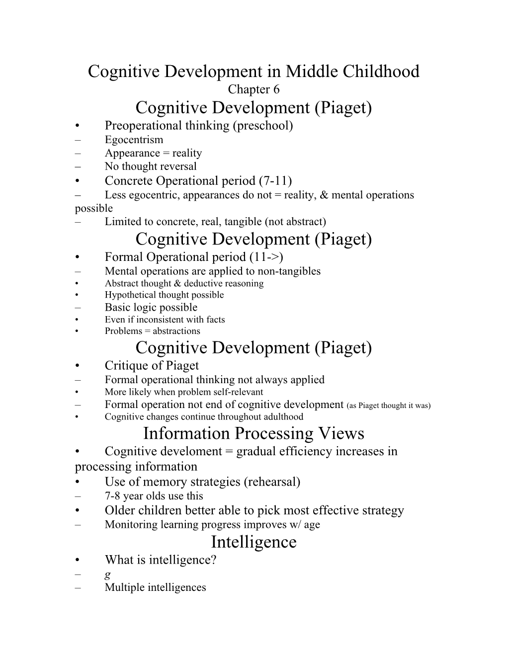 Cognitive Development in Middle Childhood s1