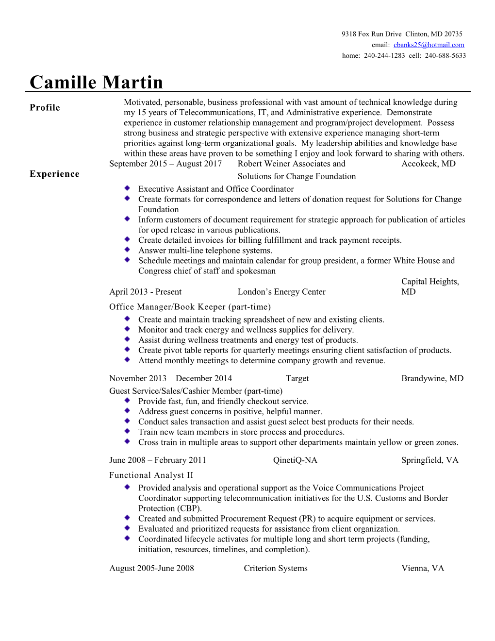 Chronological Resume - CV (Modern Design)