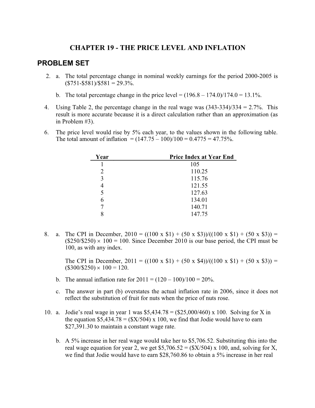 Chapter 19 - the Price Level and Inflation