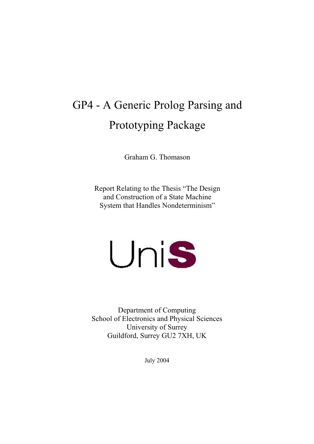 GP4 - the Generic Prolog Parsing and Prototyping Package