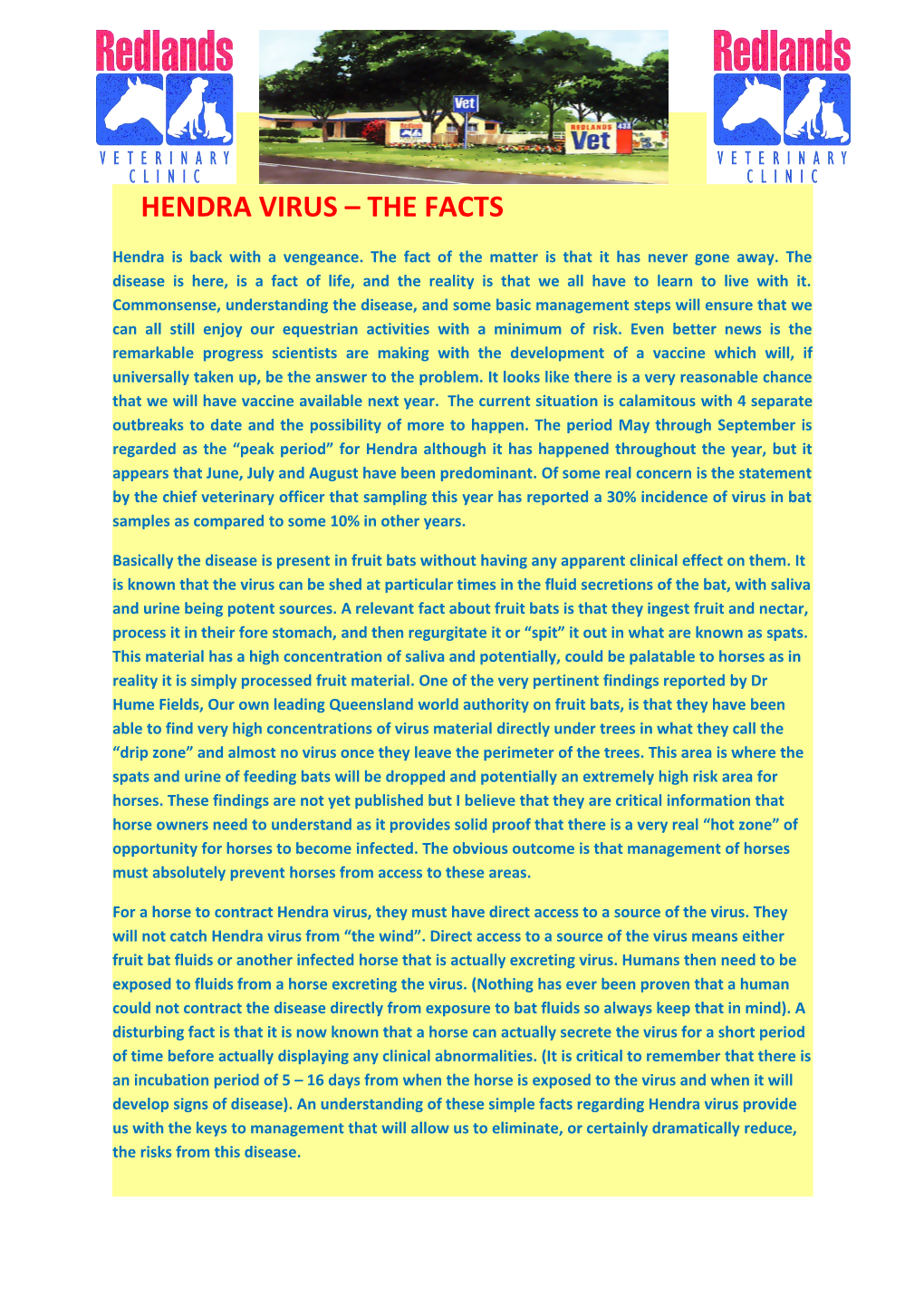Hendra Virus the Facts