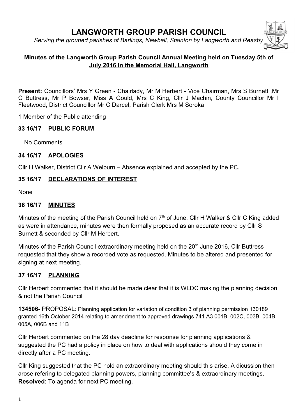 Langworth Group Parish Council