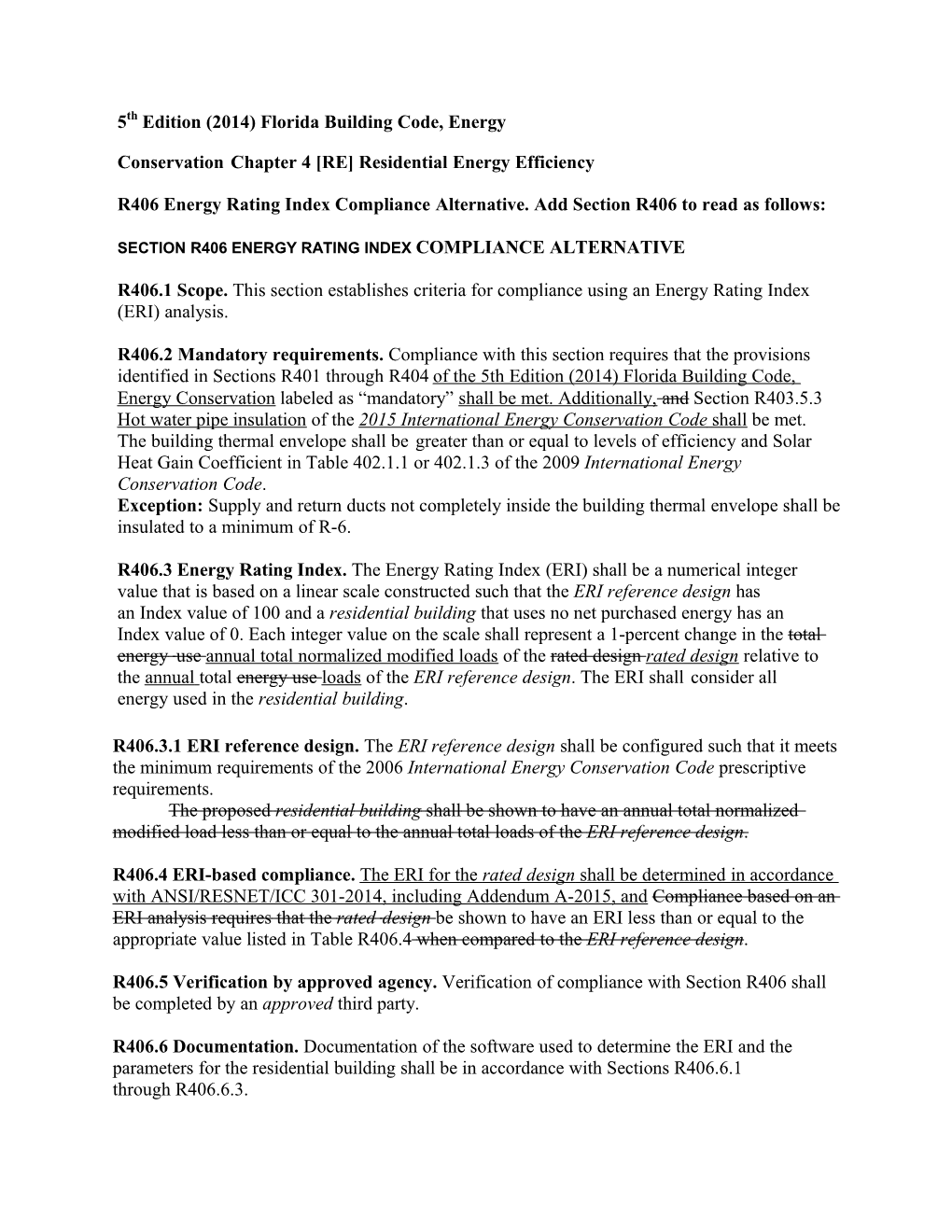 5Th Edition (2014) Florida Building Code, Energy Conservation Chapter 4 RE Residential