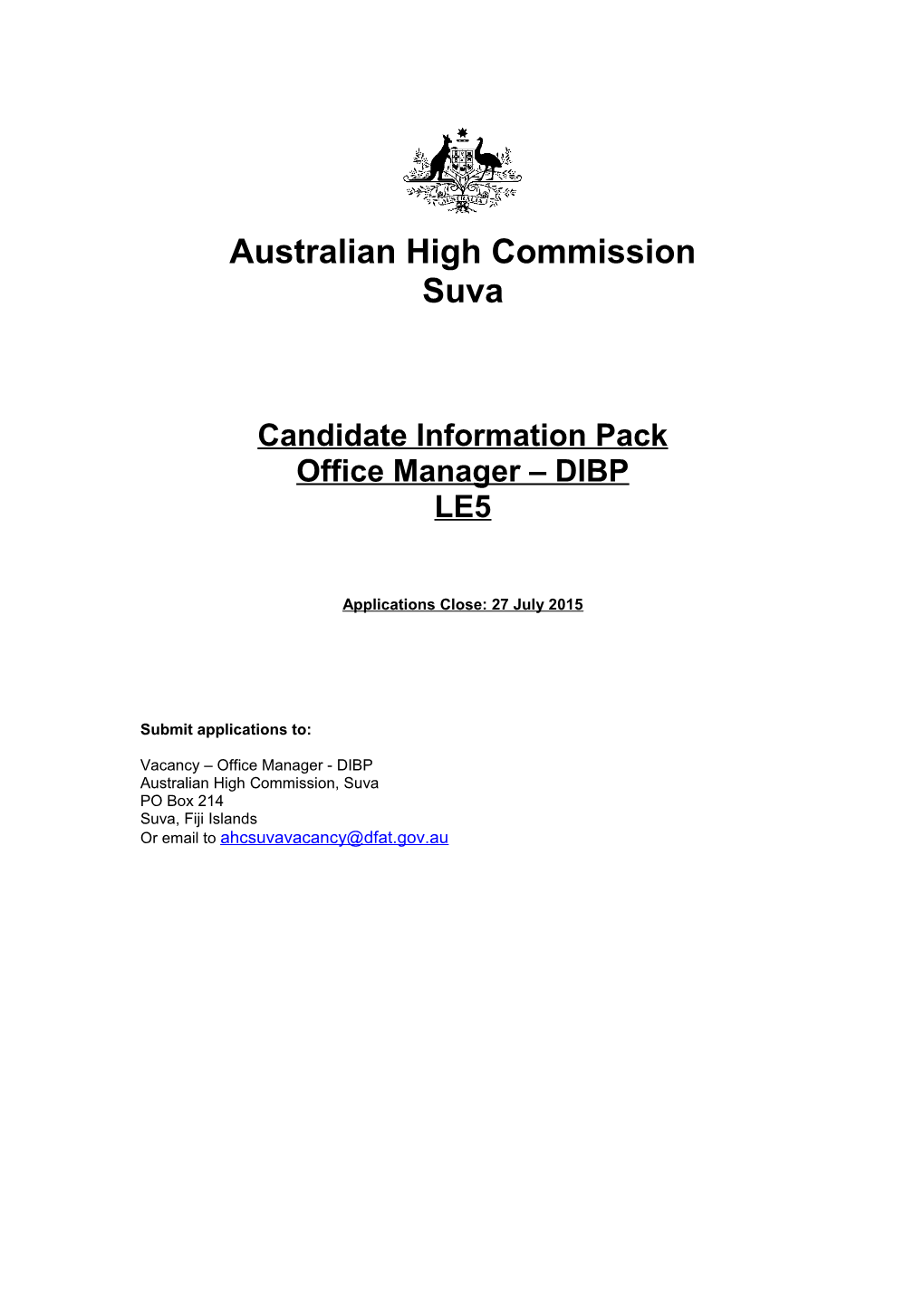 Applying for a Job with an Australian Embassy, High Commission Or Other Post s1