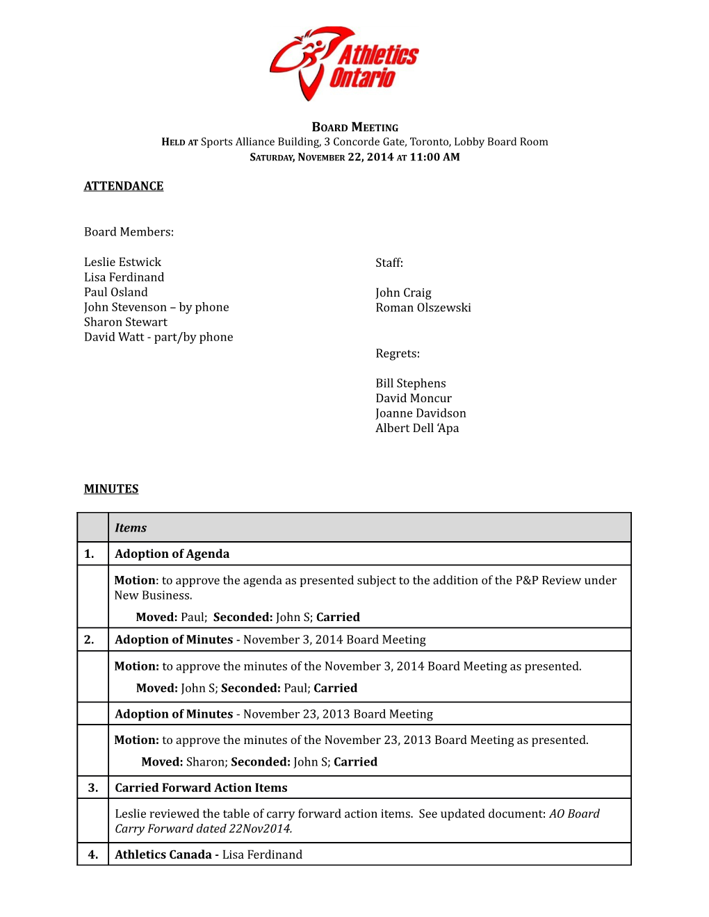 CFE CSR IEC Proposed Meeting Agenda February 3Rd, 2011