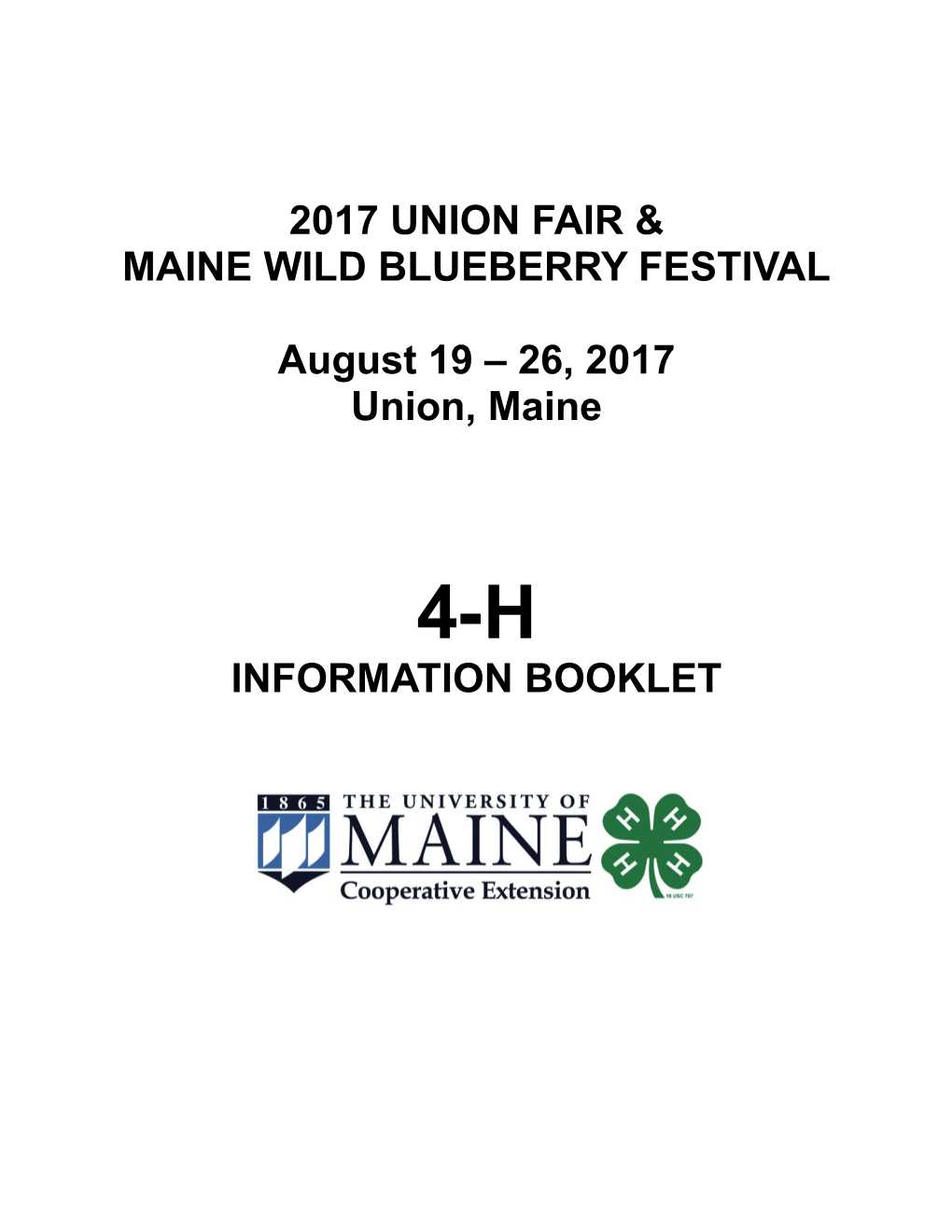 2017 Union Fair & Maine Wild Blueberry Festival
