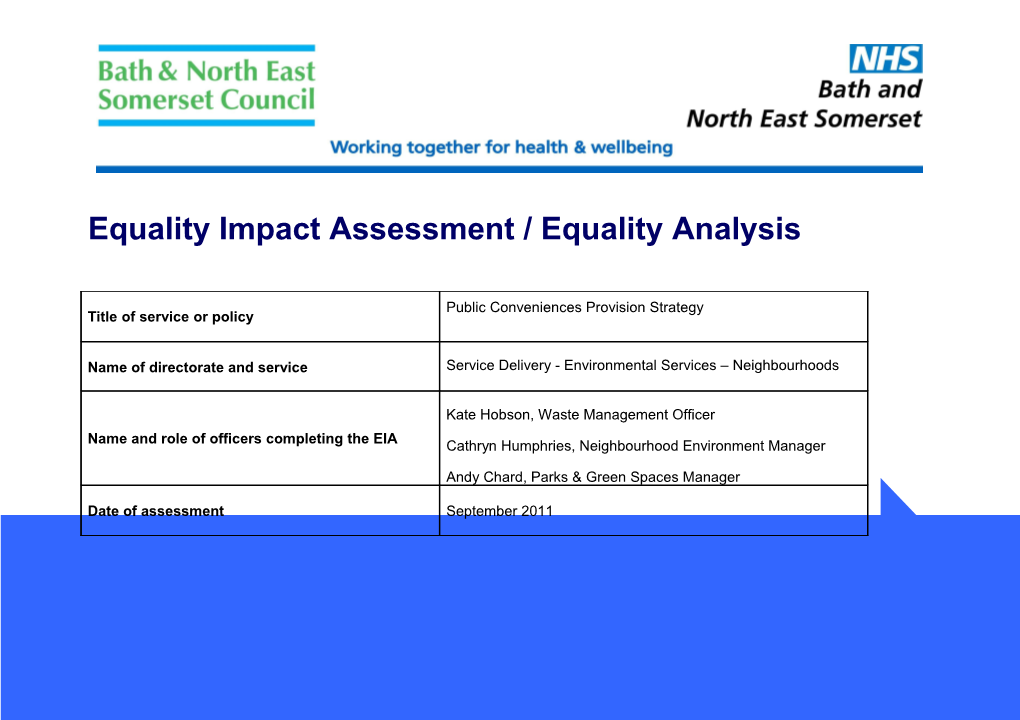 Equality Impact Assessment / Equality Analysis s7