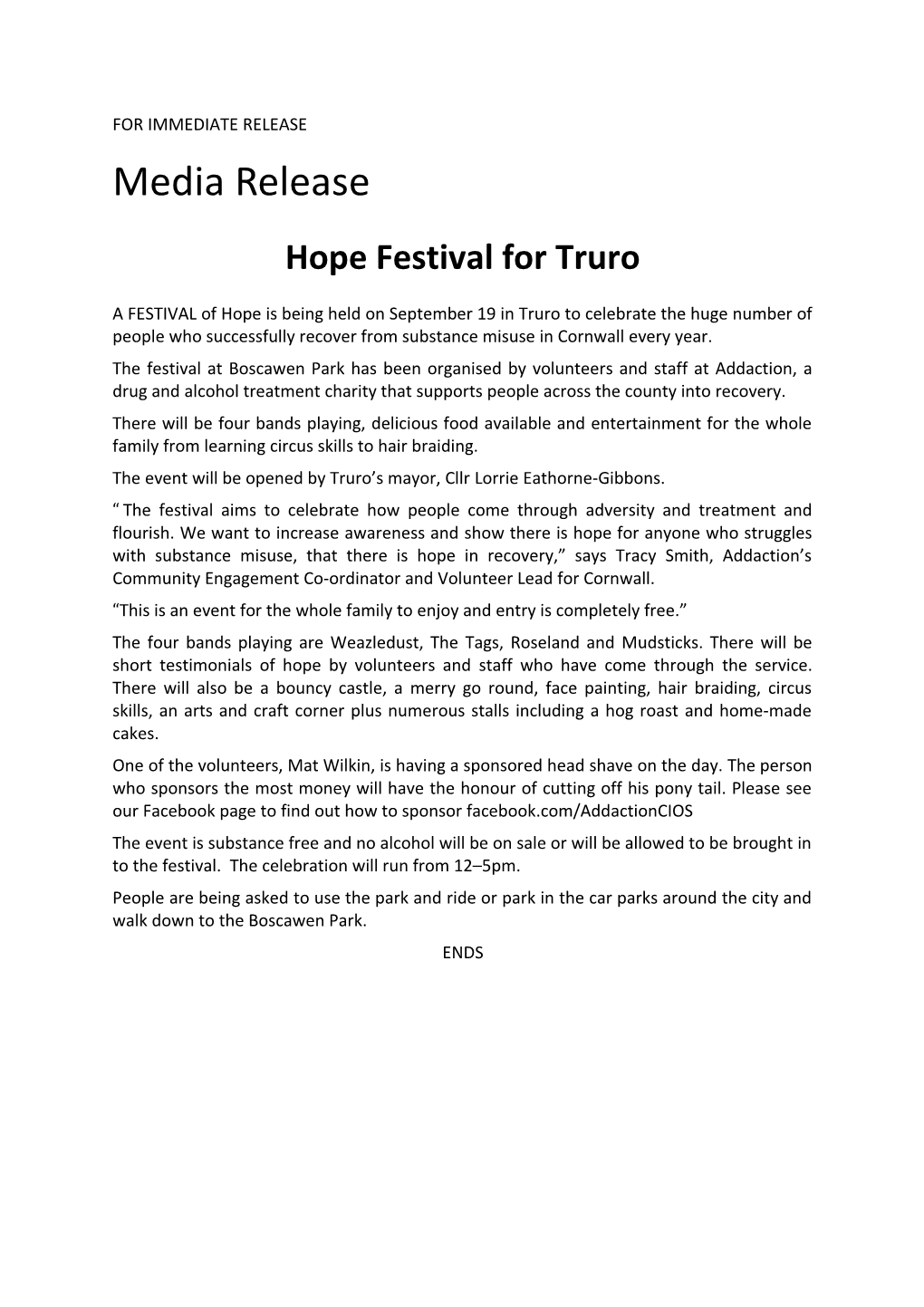 Hope Festival for Truro