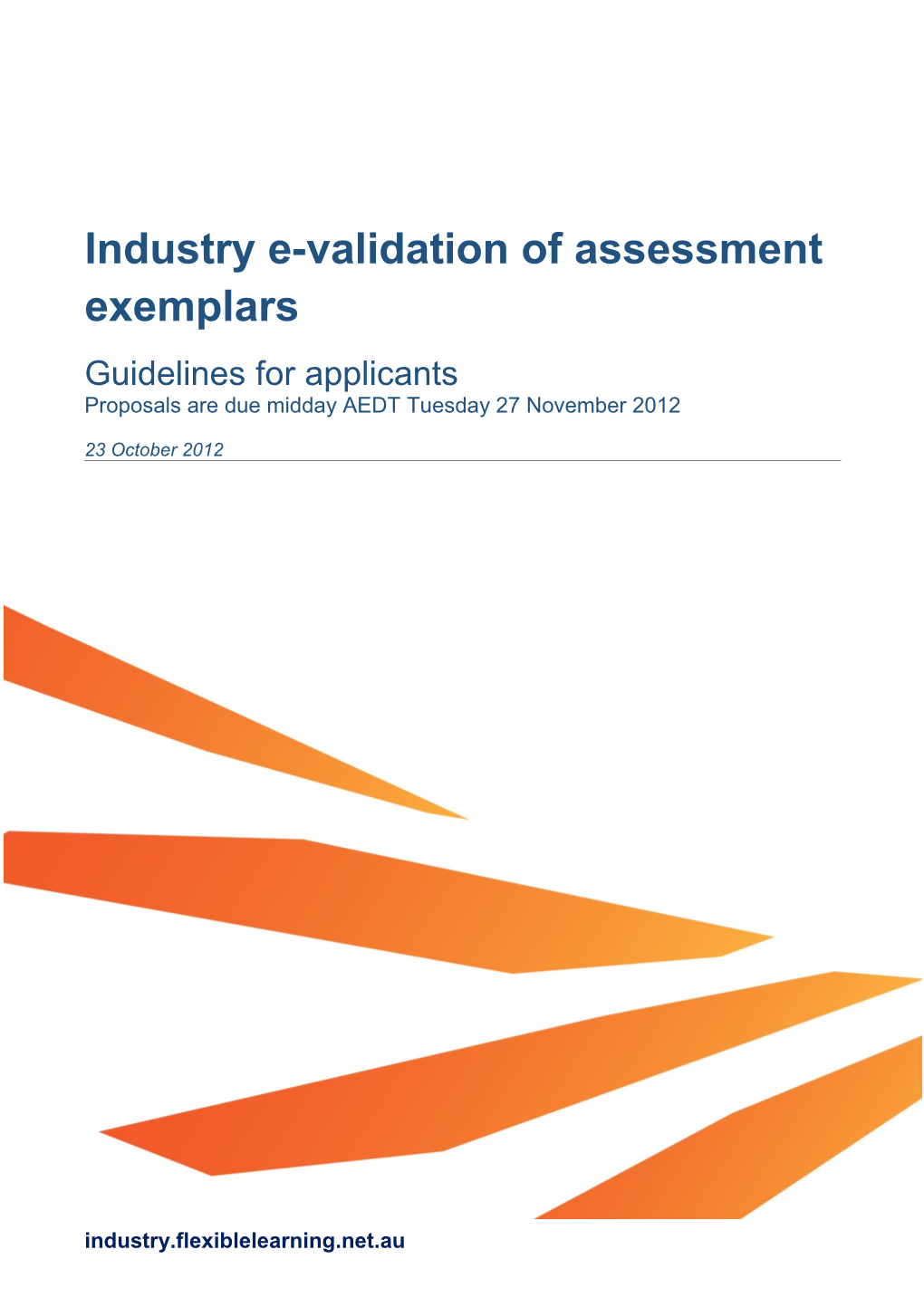 Industry E-Validation of Assessment Exemplars