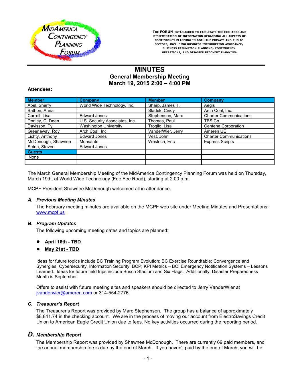 The FORUM Established to Facilitate the Exchange And s1