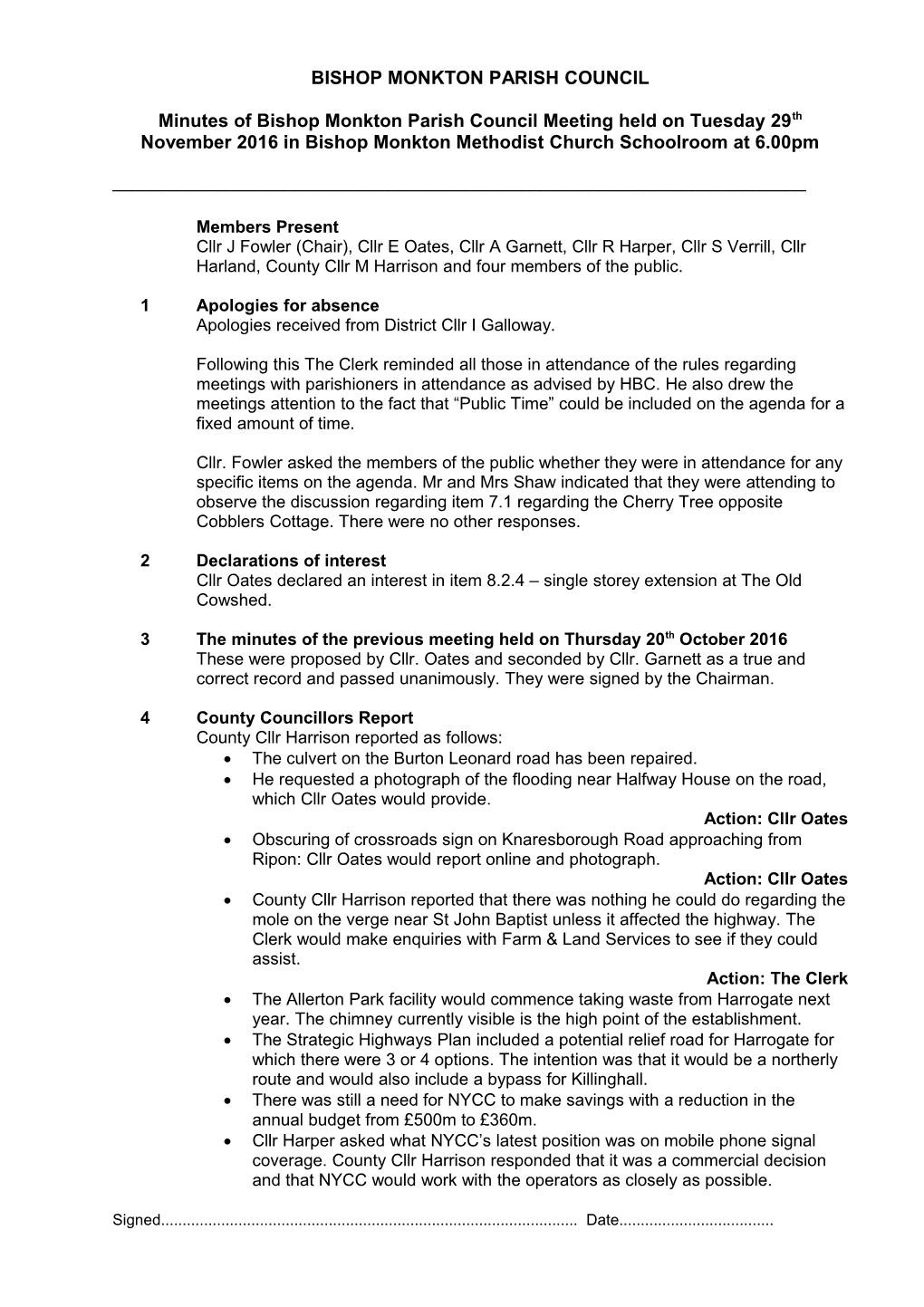 Roecliffe and Westwick Parish Council